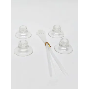 Ventouses transparentes lot de 4, avec serflex