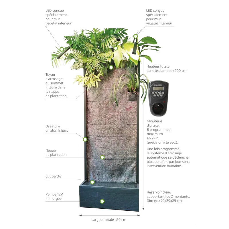 BIOPONIC MUR Végétal 80x30x220cm