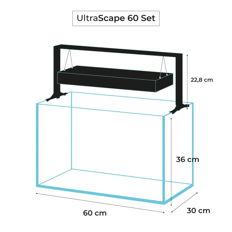 AQUAEL Aquarium Ultrascape 60x30x36cm + LED