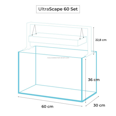 AQUAEL Aquarium Ultrascape 60x30x36cm + LED