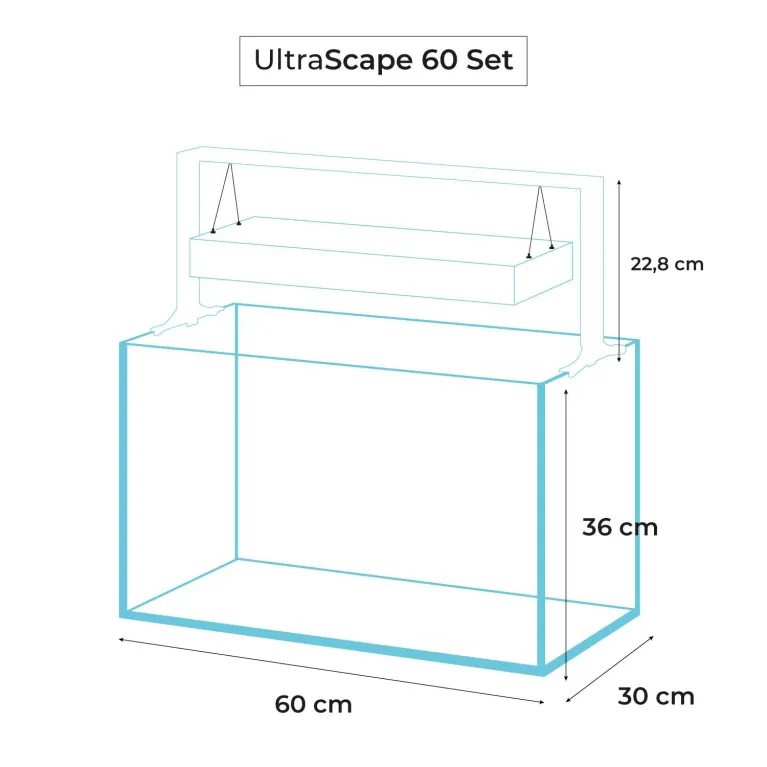 AQUAEL Aquarium Ultrascape 60x30x36cm + LED