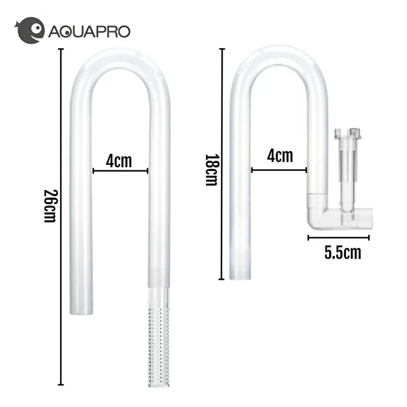 Set Canne d’Aspiration & Rejet Acrylique 12/16 Aquapro avec Skimmer – Inflow Outflow Aquarium
