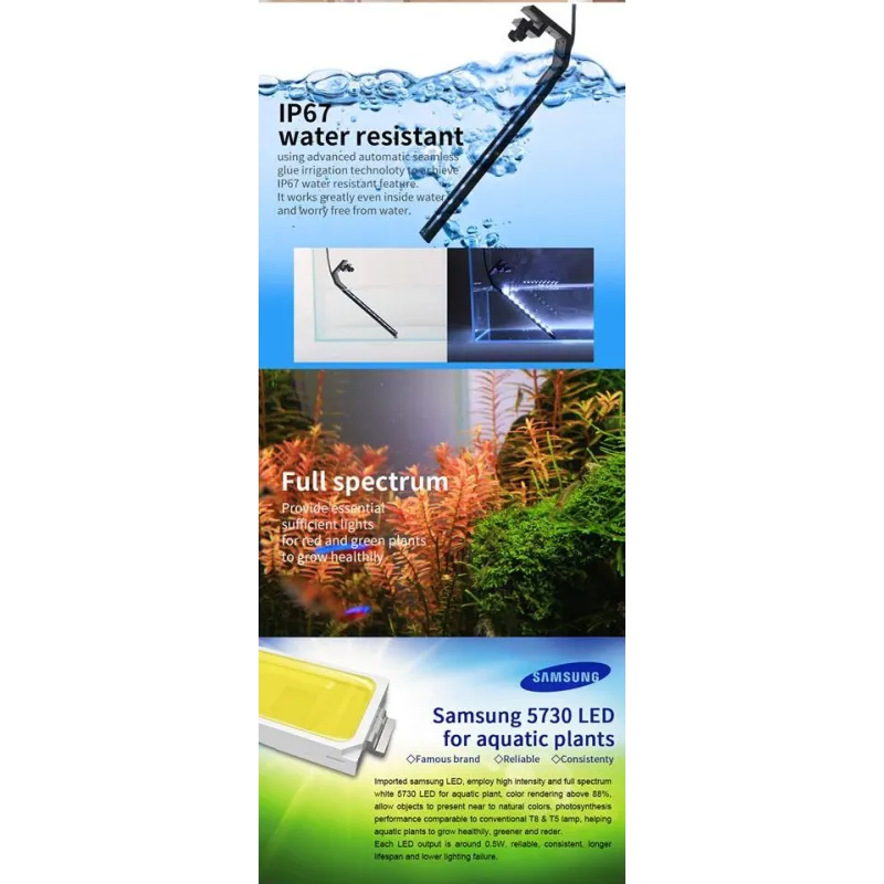 Rampe led Chihiros A301, 30cm : éclairage led aquarium design