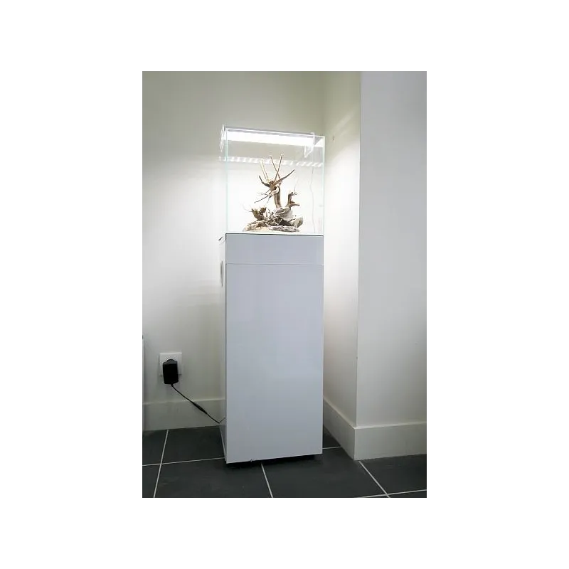 Meuble aquarium design blanc brillant aquadesigner boutique aquarium