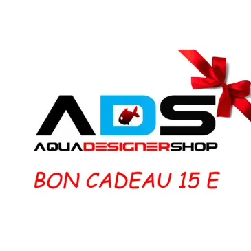 Bon cadeau de 15 euros pour le site aquadesigner-shop.com