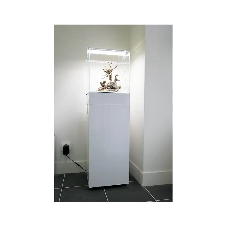 Meuble aquarium design blanc brillant aquadesigner boutique aquarium