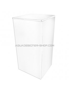 Meuble cube stand 80 blanc laque 45x45x90