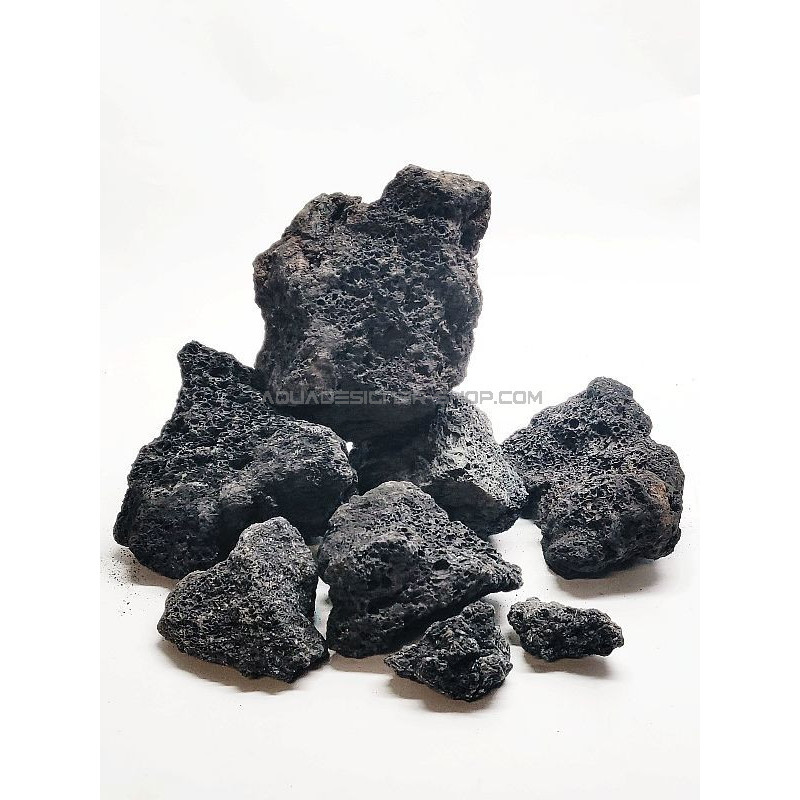 100 lave noire pierre volcanique 1/3 pouzzolane decors aquascaping nano  aquarium